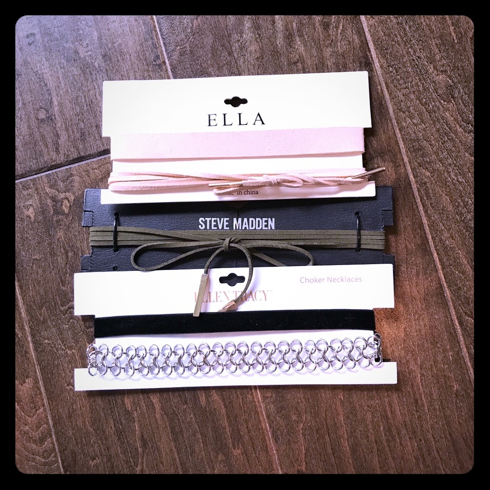 5 choker necklaces NEW Steve Madden Ellen Tracy